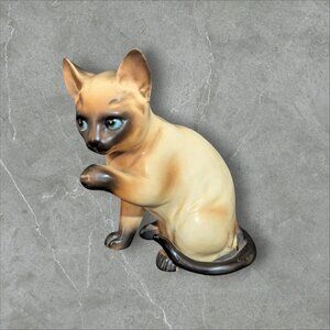 Vintage Lefton Siamese Cat Figurine Hand-Painted Ceramic 4.5" Japan‎ Exclusive